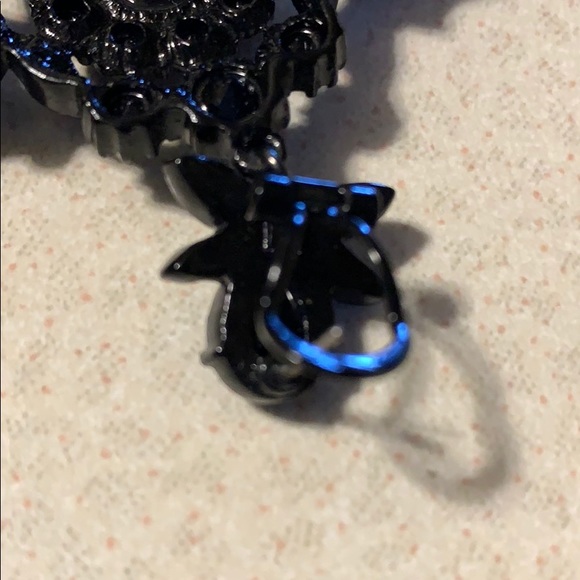 Large black rhinestone and bead earrings - Picture 5 of 5